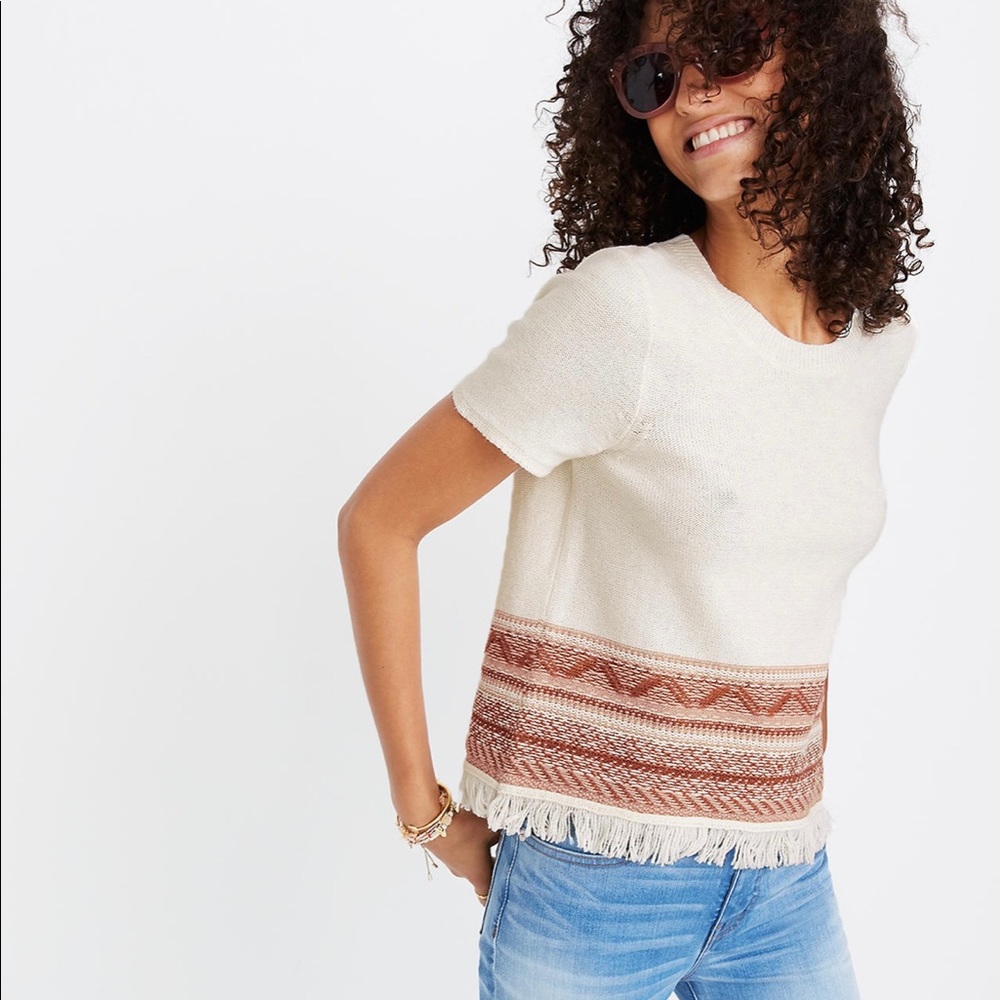 Madewell Fringed Medina Sweater Tee